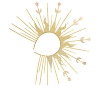 DEARMAMY Golden Goddess Headband Crown Tiaras for Women Dual-function Greek Style Stars Headpiece Elegant Bridal Wedding Cosplay Accessories for Costume Parties and Fashion Shows