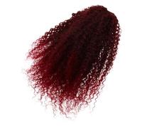 DEARMAMY Gradient Curly Afro Ponytail Extension for Women High Temperature Fiber Drawstring Hairpiece Synthetic Wavy Updo for Weddings Sports Daily Wear
