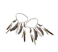 DEARMAMY Hair Bands Set Plume Headband for Women Vintage Headpiece Carnival Headpiece Ethnic Hair Decor Tassel Headband