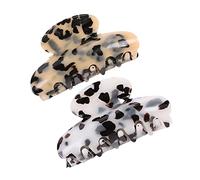 DEARMAMY Hair Kit for Girls 2pcs Acrylic Large Hair Clips Marble Pattern for Lady