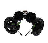 DEARMAMY Halloween Masquerade Headband Scary Skeleton Horns Headdress Spoof Supply Movie Prop
