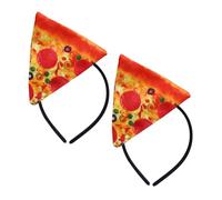 DEARMAMY Halloween Pizza Party Decorations 2pcs Pizza Headband Italian Hat Kids Adults Accessory Orange Color Headwear