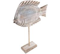 DEARMAMY Hand Carved Rustic Wooden Fish Statue Nautical Beach Ornament for Home and Office Decor Realistic Fish Shape Adornment for Ocean-themed Spaces Coastal Art Collection Large