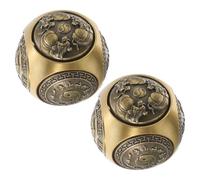 DEARMAMY Hand Strengthening Devices 38Mm Six-Sided Brass Baoding Balls for Fitness and Play, 2Pcs Hand Exercise Balls for Therapy and Stress Relief