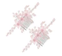 DEARMAMY Handcrafted Acrylic Crystal Bridal Hair Comb with Rhinestone Flowers Elegant Side Hairpiece for Bridesmaids and Bride Versatile Wedding Accessory for Various Dress Styles
