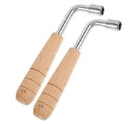 DEARMAMY Harp Pegs Handle Accurate Steel Stainless and for Hexagonal 2pcs Tuning Wrenches with Ergonomic Wood of Auto Harps