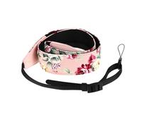DEARMAMY Hawaiian Style Adjustable Nylon Ukulele Neck Strap with Hook Pink Floral Design Ukulele Shoulder Belt for Adult Instrument Accessories Assorted style