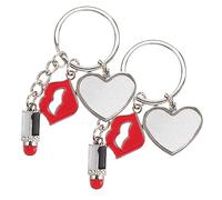DEARMAMY Heart Keyring 2pcs Sublimation Keychains Blank Keychain for Craft Projects