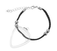 DEARMAMY Heart-Shaped Guitar Pick Holder with Bracelet Pendant for Efficient Organization and Versatile Placement, Made of Plastic and Metal, for Performances and Studio Use by Music Lovers