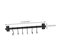 DEARMAMY Heavy Duty Stainless Steel Kitchen Utensil Rail Hooks Wall-Mounted Storage Rack for Ladle Towel Cutter Holder Space-Saving Organizer for Home Bathroom and Door
