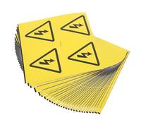 DEARMAMY High Visibility Electrical Shock Warning Labels 50mm Flexible Pvc Decals 100pcs for Power Cords, Transformers, and Industrial Safety Signage