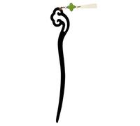 DEARMAMY Jade Tassel Hair Stick Ebony Wooden Hairpin for Buns Elegant Chinese Hair Accessories for Weddings Parties and Daily Wear for Loved Ones