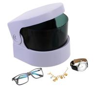 DEARMAMY Jewelry Cleaner Machine Cordless Mini Jewelry Cleaning Bath for Dentures and Coins White for Home Use