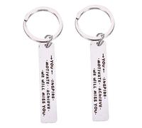 DEARMAMY Key Ring Retirement Set 2pcs Stainless Steel Keychains Chain Coworker Retirement Keyring Women's Keyring