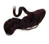 DEARMAMY Ladies Wig Ponytail Hair Extensions Claw Clips Clip on Ponytails for Women Dark Brown High Temperature Wire