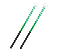 DEARMAMY Lightweight Aluminum Alloy Felt Head Drumsticks for Marching Drum Practice Performance Percussion Sticks with Smooth Surface Green