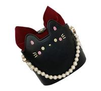 DEARMAMY Little Girl Bag Charming Little Girls Shoulder Bag Versatile for Jewelry Coins Small Items Black Car Pattern Stylish and Delicate