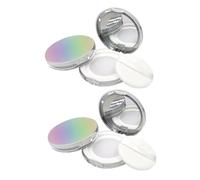 DEARMAMY Loose Powder Box with Flip-lid Design, Lightweight Abs Material Compact Case for Foundation and Prickly Heat Powder, 5g, 2pcs