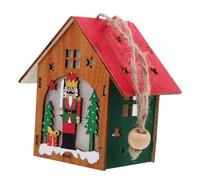 DEARMAMY Luminous Wooden Nutcracker Christmas Tree Hanging Ornament with Colorful Light Festive House Adornment for Holiday Decoration and Party Atmosphere Hanging Pendant for Tree and Shop