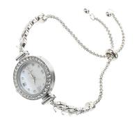 DEARMAMY Luxury Rhinestone Watch Mermaid Theme Diamond Bracelet Quartz Elegant Dress Watch for Women Waterproof Silver