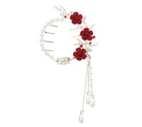 DEARMAMY Luxury Rose Hairpin High Ponytail Holder Pearl Tassel Fashion Hair Clip for Women
