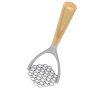 DEARMAMY Manual Potato Masher Aluminium Alloy Body Wooden Handle Versatile Kitchen Tool Crushing Potatoes Vegetables Easy to Clean Smooth Mashed Food