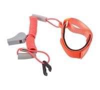 DEARMAMY Marine Safety Lanyard Kill Switch with Integrated Whistle and Wrist Strap Key, Tpu Material Coiled Cord for Boat Motor and Outboard Engine, for Boating and Fishing Safety