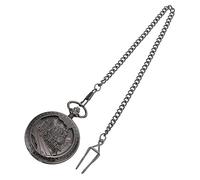 DEARMAMY Mechanical Pocket Watch Vintage Black with Hollow Pattern Design Quality-Assured Hanging Pocket Watch Pendant Zinc Alloy Material for Men, Clothing Decor Accessories