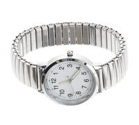 DEARMAMY Men's Quartz Wrist Watch, Large Number Display, Silver Classic Analogue Design, Skin-Friendly, Accurate Time, Everyday Wear for British Market Style