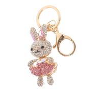 DEARMAMY Metal Rabbit Keychain Pendant DIY Charm Ornament Pink Bunny Accessories