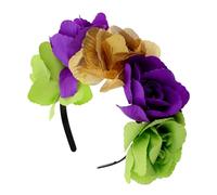 DEARMAMY Mexican Flower Crown Wreath Comfortable Day Dead Headpiece for Women's Cosplay