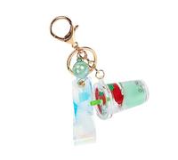 DEARMAMY Mini Fruit Strawberry Milkshake Keychain Style Sensory Bag Pendant Milk Bottle Decor