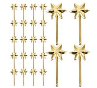 DEARMAMY Mini Hexagonal Star Wands Party Supplies with Elegant Gold Finish | Lightweight Design with Bright Metallic Gloss, for Gift Wrapping and Christmas Tree Accents, for Adults and Party Planners