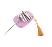 DEARMAMY Mini Kalimba Thumb Piano 8 Keys Portable Finger Instrument for Beginners, Purple Oval Compact Musical Instrument with Full Accessory Set for Travel and Outdoor Use