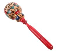 DEARMAMY Mini Wooden Maracas Handheld Rhythm Percussion Instrument with Hand Painted Tropical Pattern, Lightweight and Friendly for Interactive Home Entertainment Rhythm Sessions