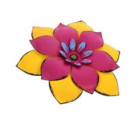 DEARMAMY Modern Iron Flower Wall Decor in Painted Metal Sculpture with Lifelike Design Refreshing Nature-inspired Ornament for Indoor Living Bedroom Garden Decoration
