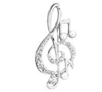 DEARMAMY Musical Note Brooch Lapel Treble Clef Brooch Pin Crown Brooch Pin for Bags Microphone Music Note Brooch Pins Pearl Brooch Clothing Brooch Pin Music Note Pin Brooch Uk Silver Alloy