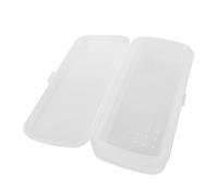 DEARMAMY Nail Tool Sterilizer Case with Dual Compartments for Manicure Tool Storage Transparent Soaking Box for Nail Brushes and Tweezers Portable Organizer for Salon and Home Use