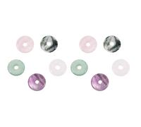 DEARMAMY Natural Jade Pendant Beads for Jewelry Making DIY Craft Smooth Polished Round Aventurine Amethyst Charms for Necklace and Bracelet Creation