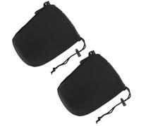 DEARMAMY Neoprene Lens Case Pouch 2PCS Black Soft Shock Absorbing Lens Bags for DSLR Camera Storage