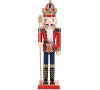 DEARMAMY Nutcracker Dolls Wood Nutcracker Soldier Christmas Figurines Garden Decor with Scepter Classic Red s Lollipop Xmas Ornament Dining Table