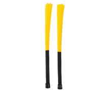DEARMAMY Nylon Drumstick Brushes with Wave Shaped Bristles for Cajon and Drum Kits, Yellow Drum Brushes Providing Smooth Transitions and Accurate Strikes, for Band Tours and Professional