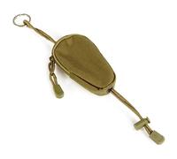 DEARMAMY Outdoor Mini Change Purse Nylon Travel Wallet with Built-in Key Ring Waterproof Coin Pouch for Hiking and Gym Portable Carrying Bag in Soil Color