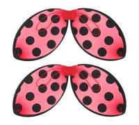 DEARMAMY Pack of 2 Ladybird Wings Props - Red Fabric Wings with Golden Glitter for Fancy Dress Parties and Stage Performances