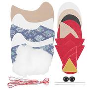 DEARMAMY Patchwork Doll Chicken DIY Embroidery Kit with Cotton Print Fabric and Filling, Sewing Materials Pack for Beginners, Includes Organizer Basket for Craft Storage