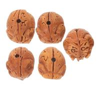 DEARMAMY Peach Pit Beads Handmade Natural Material Beads 5pcs Elephant Shape Intricately Carved Bracelet Necklace Making for DIY for Jewelry Collection and Gifting