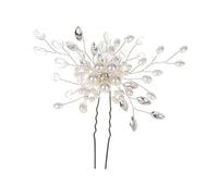 DEARMAMY Pearl Bridal Hairpins U Shaped Wedding Hair Accessories with Rhinestones and Flower Design Durable and Flexible Hair for Brides and Bridesmaids Weddings and Parties