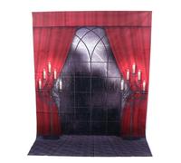 DEARMAMY Photo 3d Vibrant and Pattern Realistic Stereo Printing Cloth Halloween Backdrop Red Vinyl Photographic Background Effect for Decor Ceiling Photoshoot