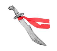 DEARMAMY Plastic Knight Sword Lightweight for Halloween Birthday Cosplay Stage Play Realistic Vintage Design Soft Costume Prop for Pirate and Medieval Role Playing Accessories