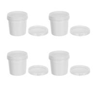 DEARMAMY Plastic Paint Buckets 500Ml 4Pcs White with Lids for Industrial Paint Storage and Mopping Cleaning Use
